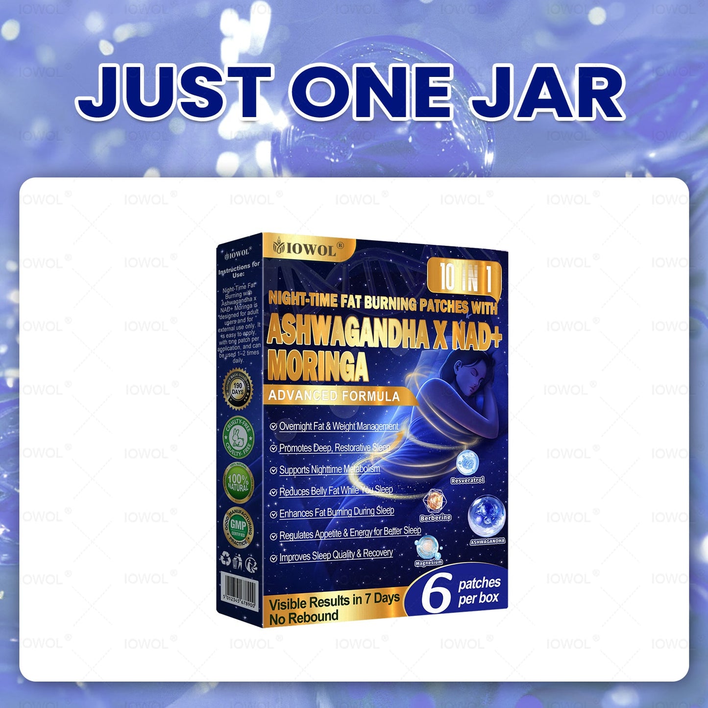 IOWOL ® NIGHT-TIME FAT BURNING PATCHES! ZERO PILLS & ZERO WASTE & ZERO STRUGGLE & 100% RESULTS.